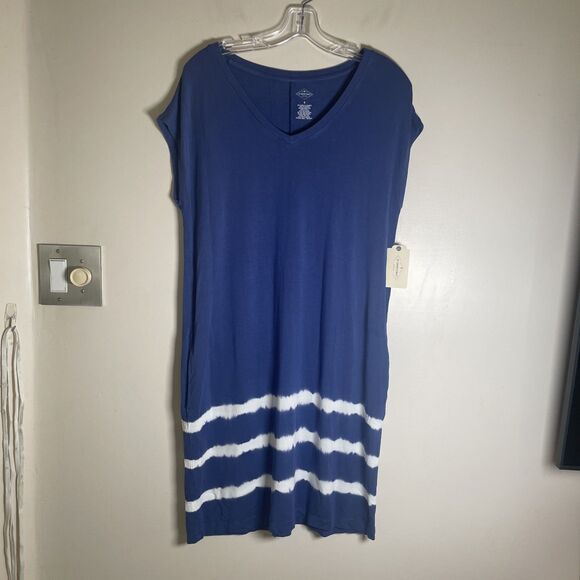 St. John Dresses & Skirts - St John’s Bay Dress New with Tags Blue White Tie Dyed Summer Active Women Size S